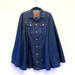 Zara Denim Cape Poncho Size Small